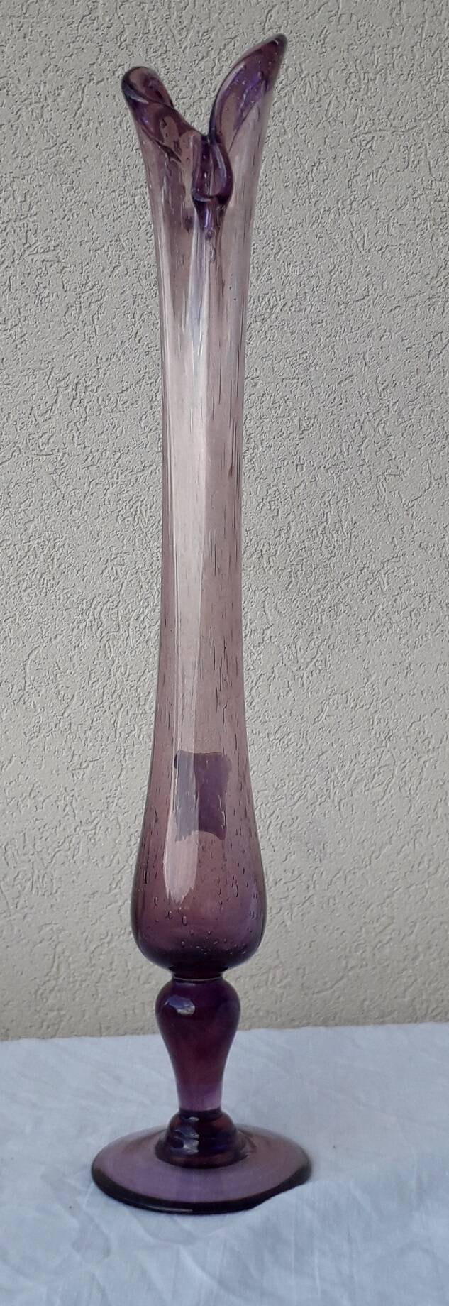 Bubbled glass bud vase