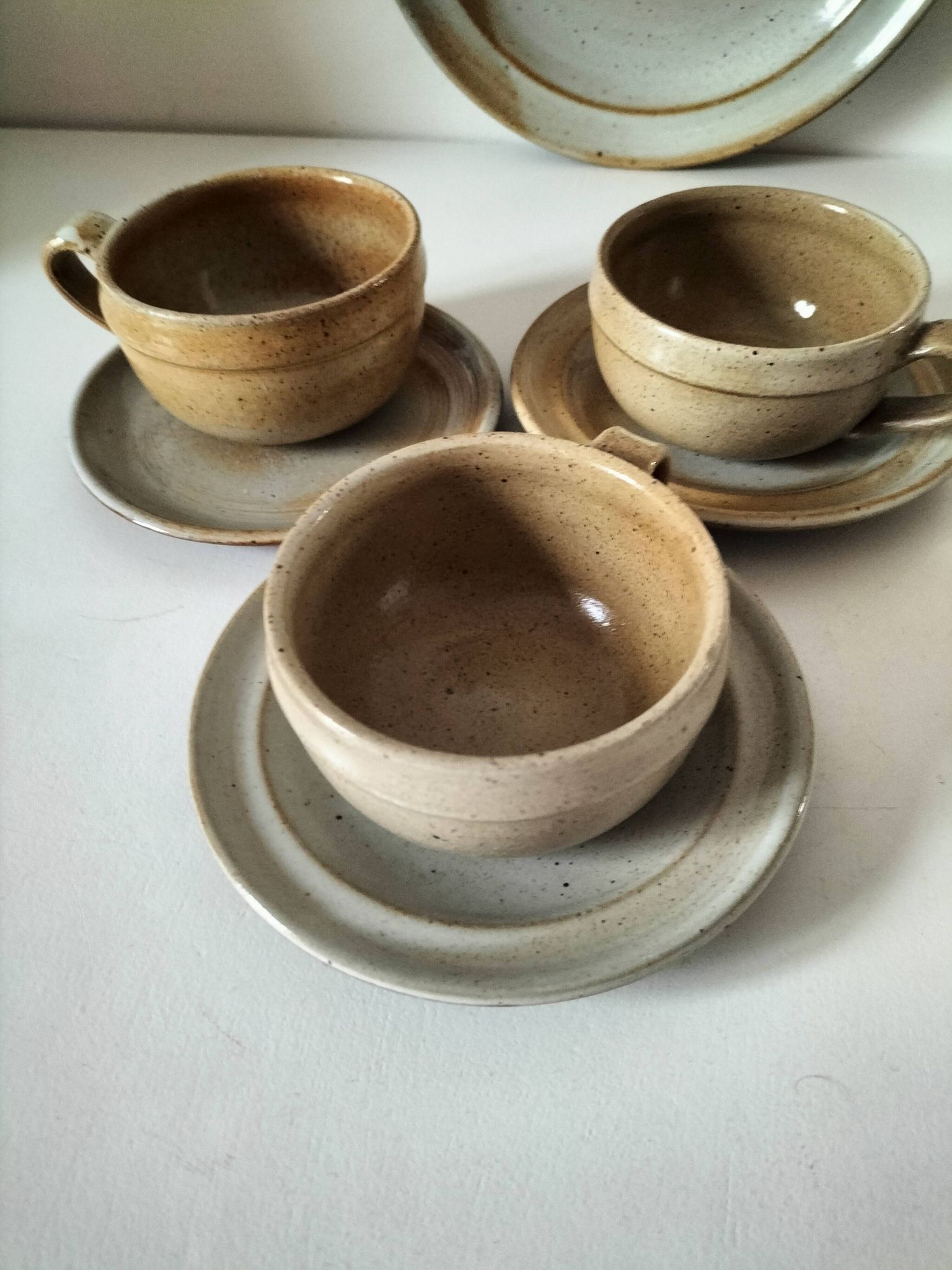 Vintage stoneware brunch set from the Marais region, country decor