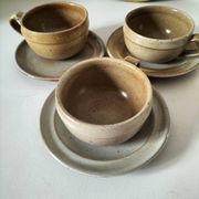 Vintage stoneware brunch set from the Marais region, country decor