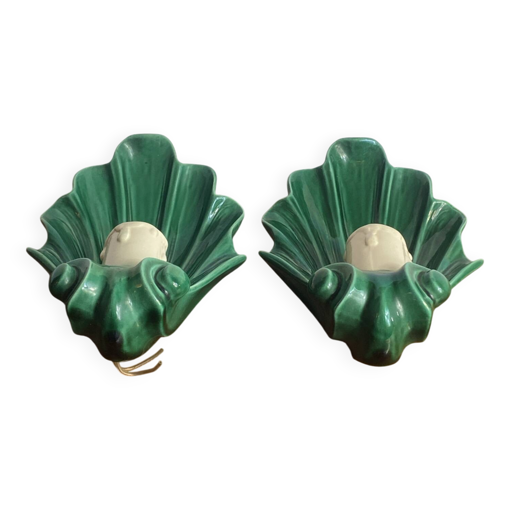 Ceramic shell wall sconces