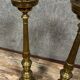 Pair of Italian bronze and brass candlesticks from the late 18th century