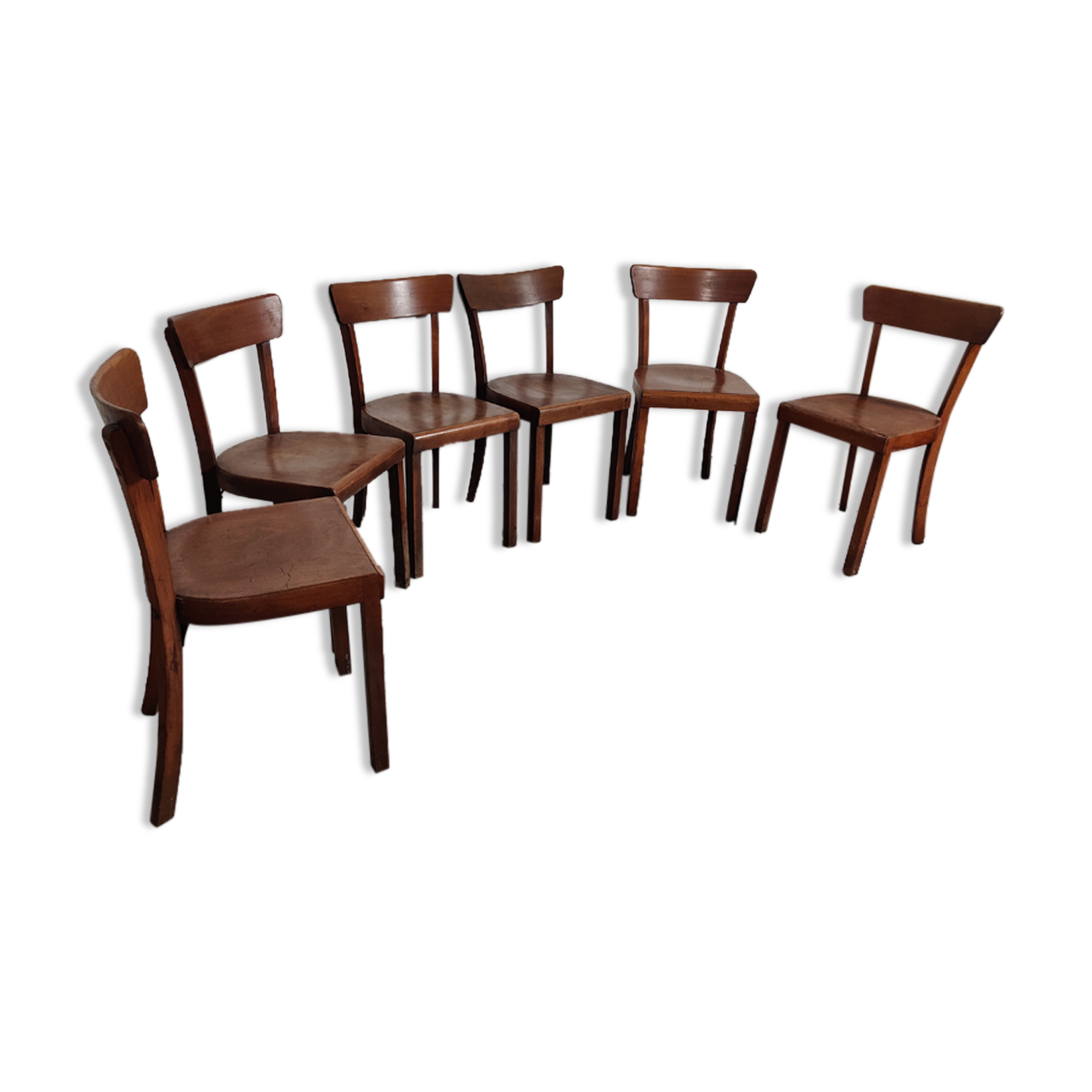 6 vintage bistro chairs, 50s/60s