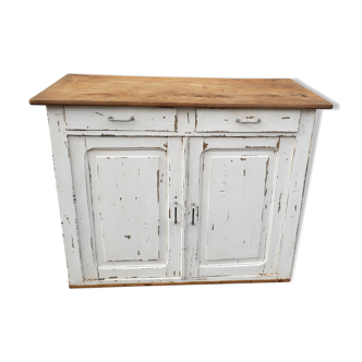 Buffet parisien patine blanc cassé