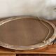 Oval mirror black and gold wood 65x50cm