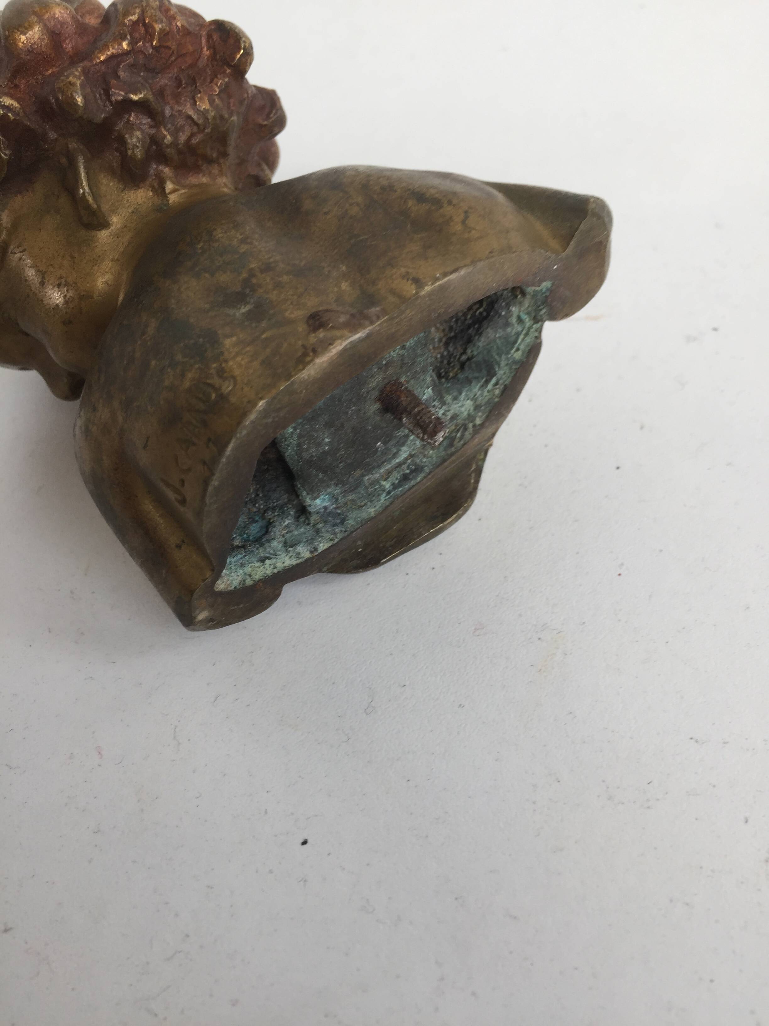 Bronze child bust of Jean Marie Camus