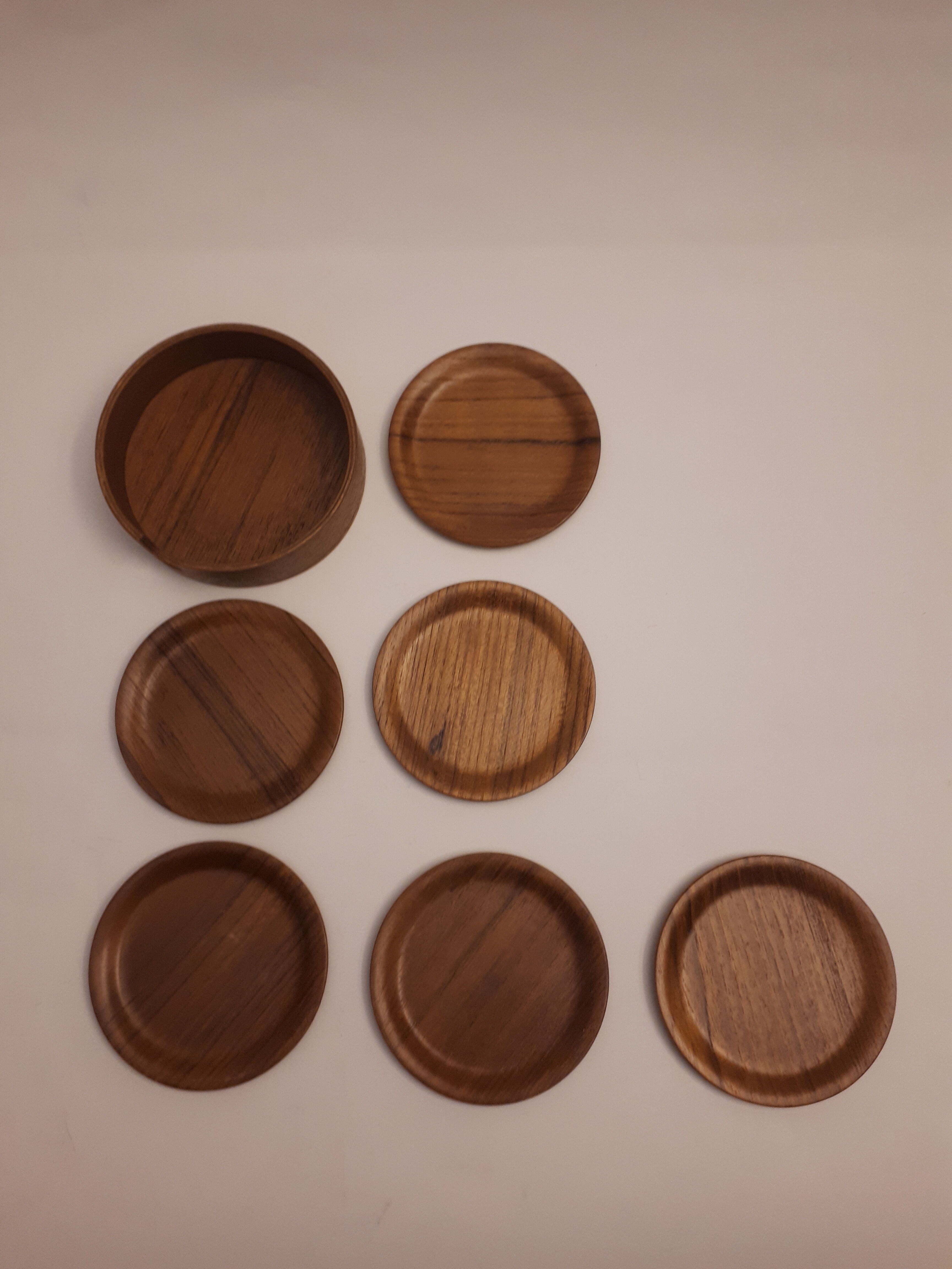 Under glass under wooden bock vintage teak style 1960