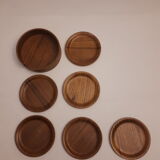 Under glass under wooden bock vintage teak style 1960