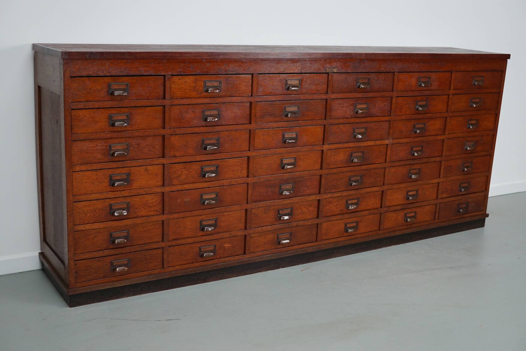 Large Dutch oak apothecary / filing cabinet or sideboard, 1930s