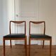 Pair of Scandinavian chairs in teak and skaï, 1965