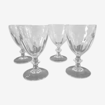 4 verres à vin en cristal