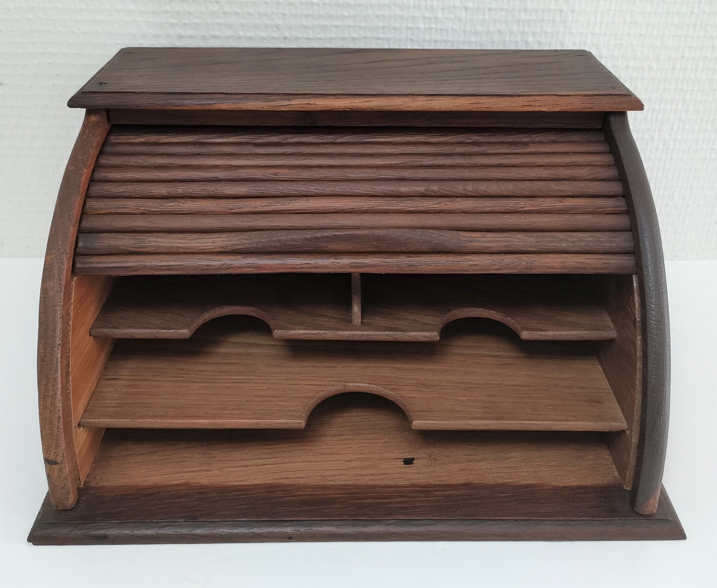 Solid wood writing with vintage curtain