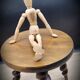Tabouret tripode bois tourné