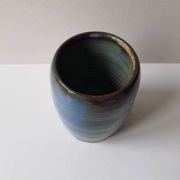 Cobalt blue ceramic vase signed EG
