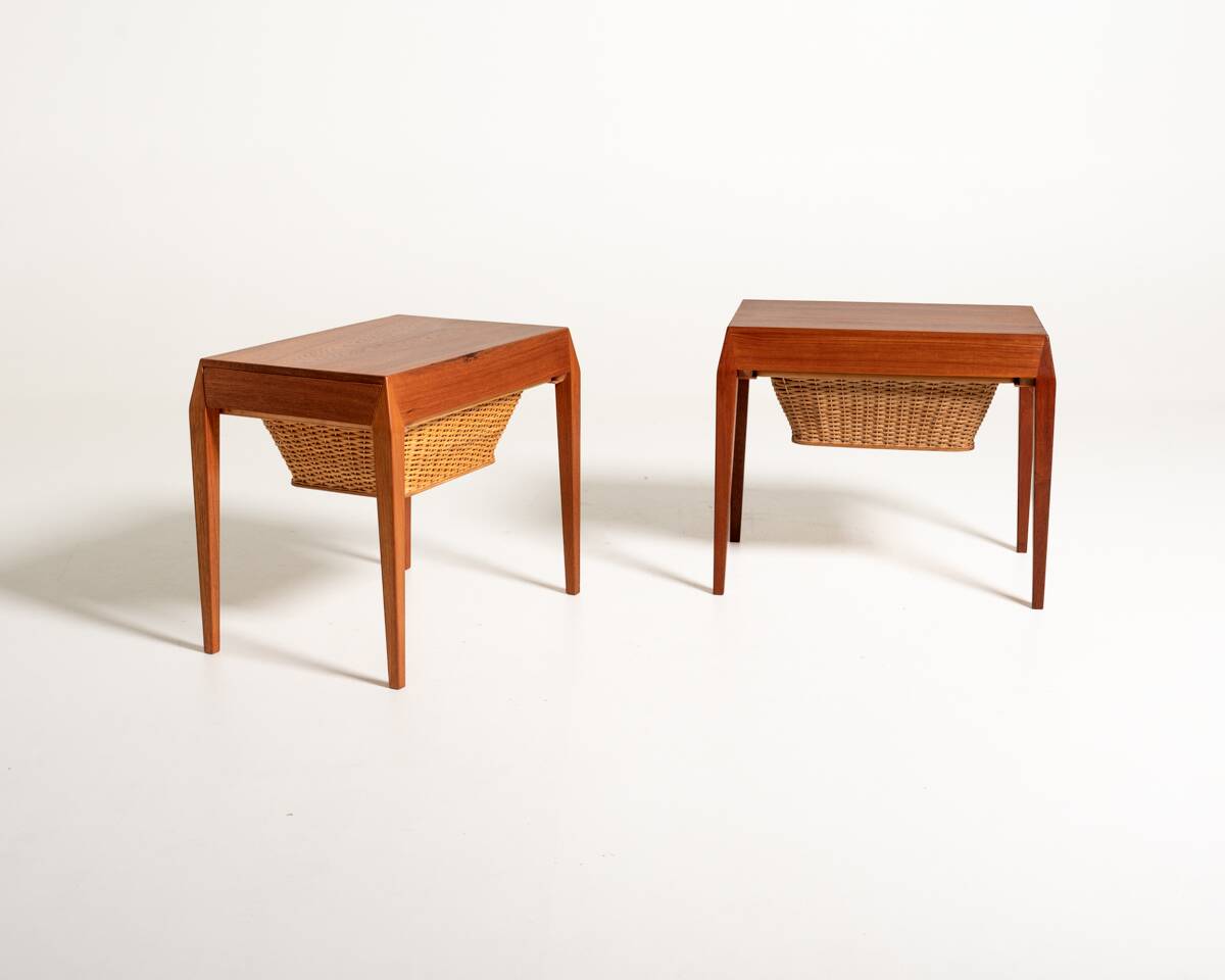 Pair of model 35 bedside tables by Severin Hansen for Haslev, 1960s