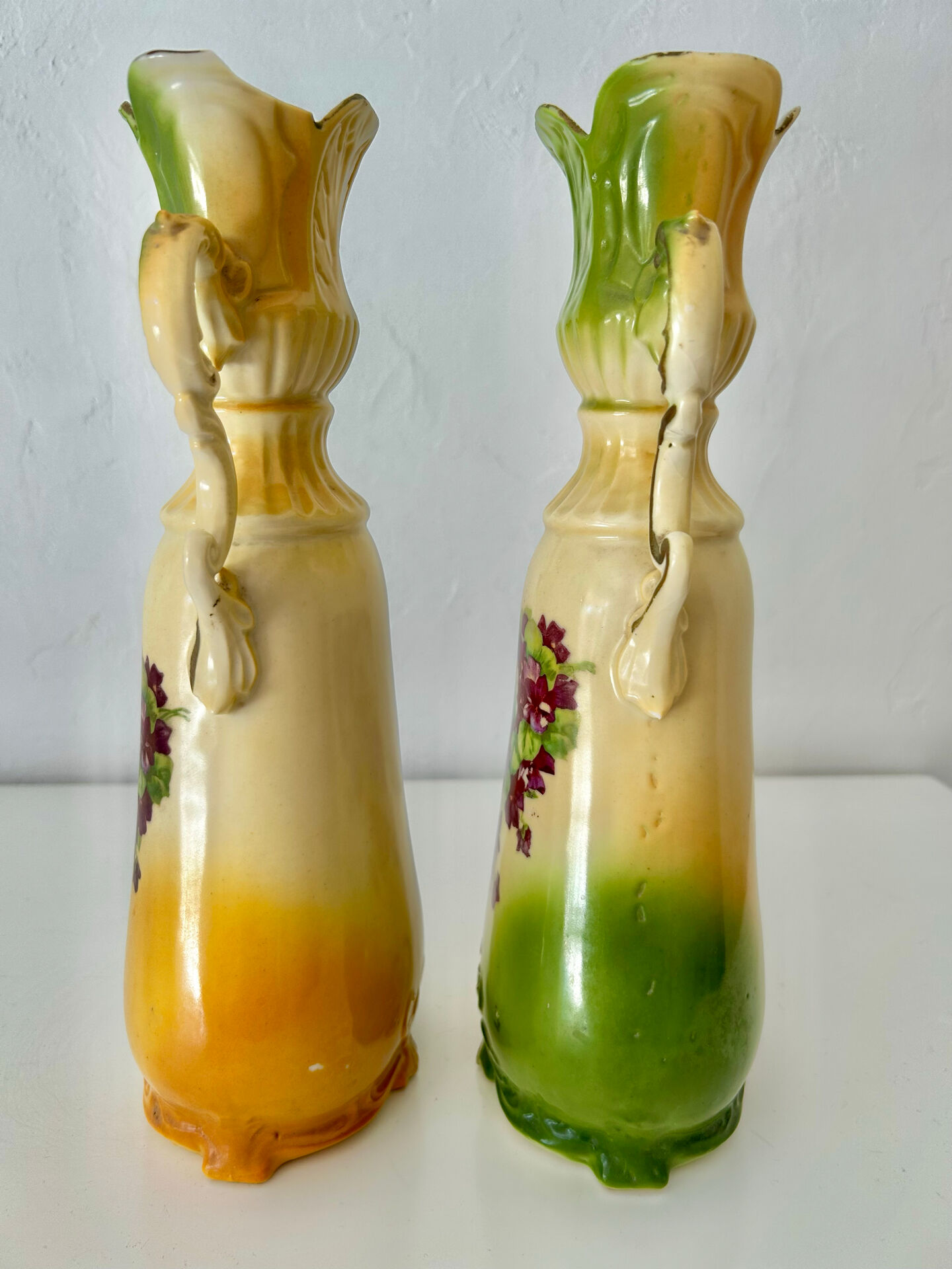 Paire de vases anciens Art Nouveau -Robert Hanke ( Autriche)