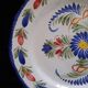 Old flat plate faience hb quimper hand-painted floral decoration