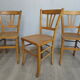lot de 4 chaises bistrots bois clair années 60