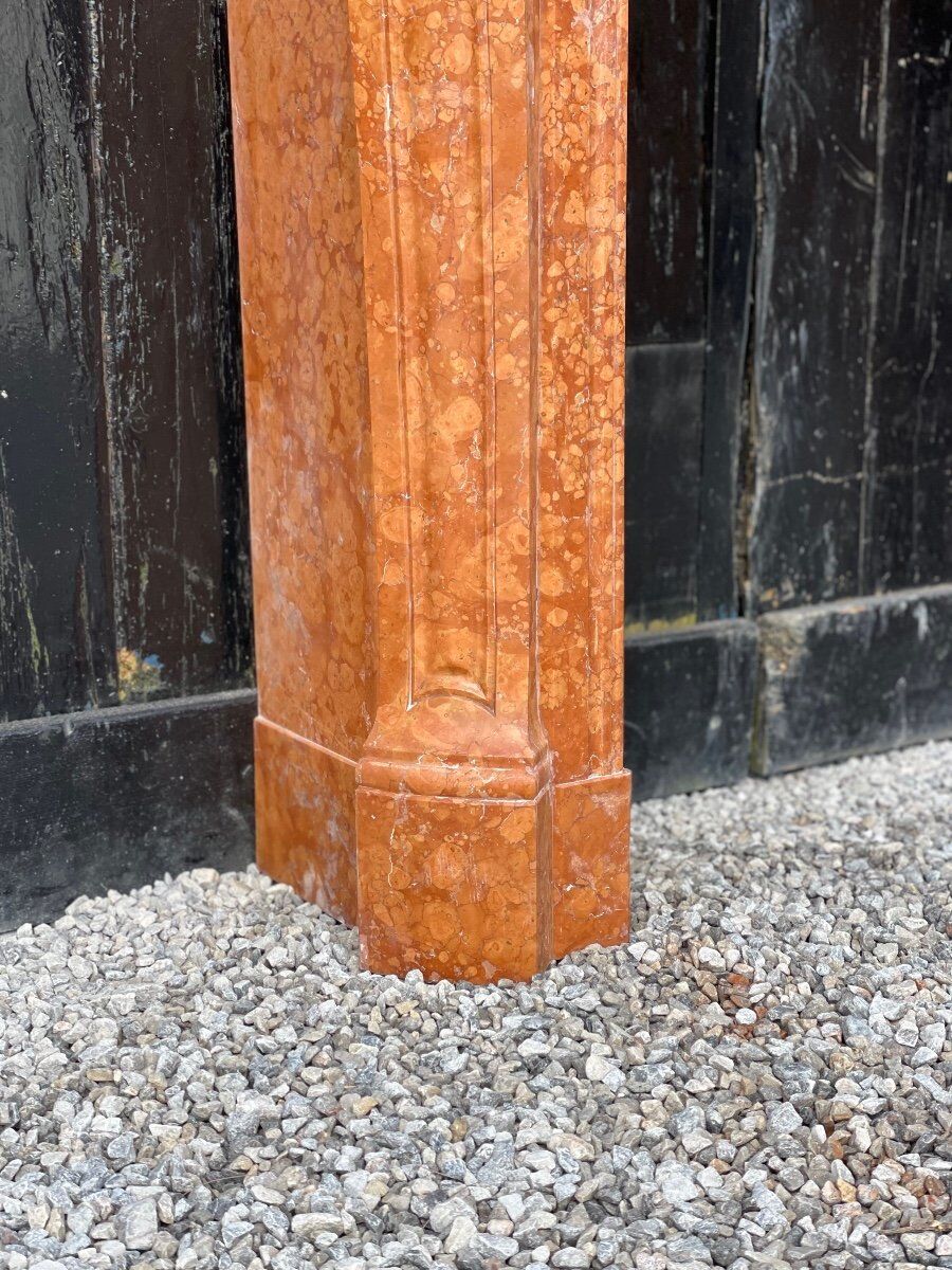 Louis XV style fireplace in red marble from verona