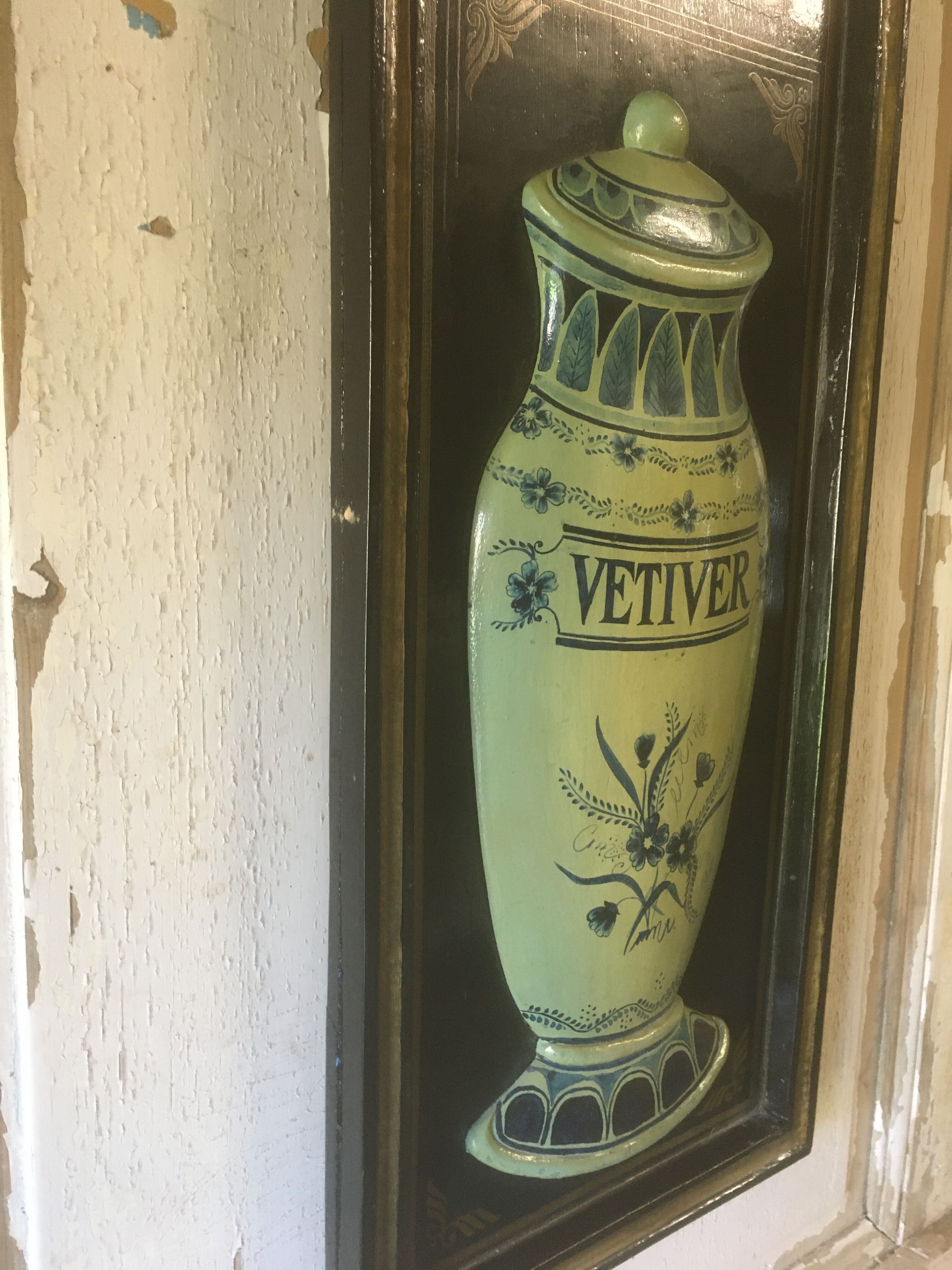 Wooden relief panel "Chemist Druggist" from Country corner