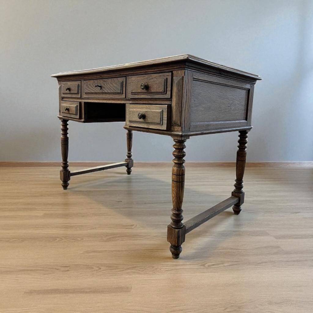 Antique wooden desk/side table with drawers