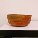 Swedish folk art, large unique agricultural bowl from the early 19th century in painted wood.