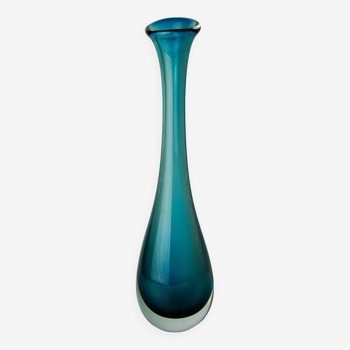 Solifore sommerso bleu, verre de murano, italie, 1970