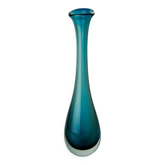 Solifore sommerso bleu, verre de murano, italie, 1970