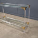Brass and lucite console table, 1970s