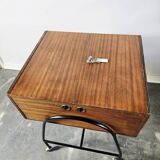 60s Mid-Century Modern Locking Rolling Cabinet / Side Table
