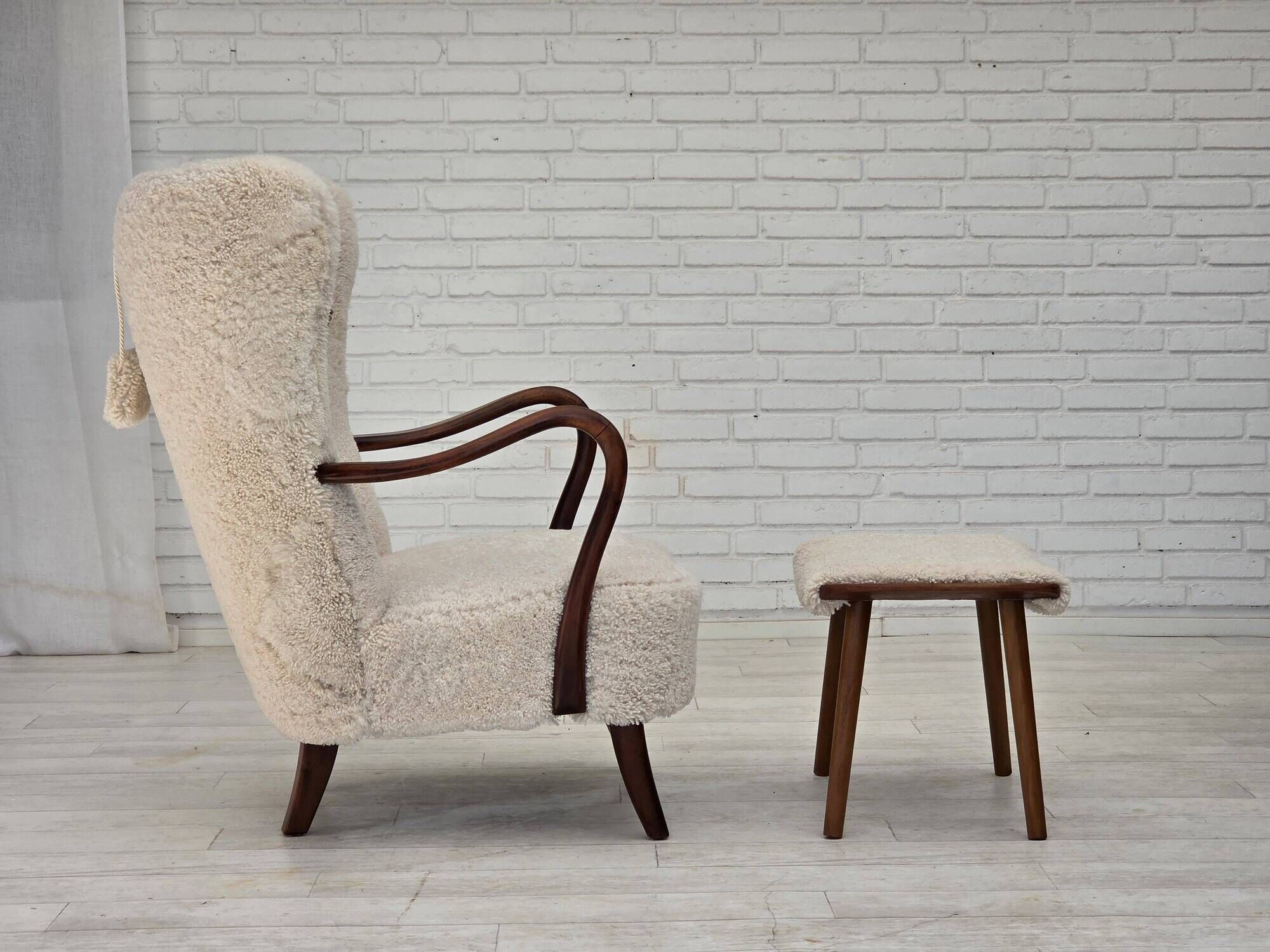 1960s, Danish design by A. Christensen for Slagelse Møbelværk, sheepskin.