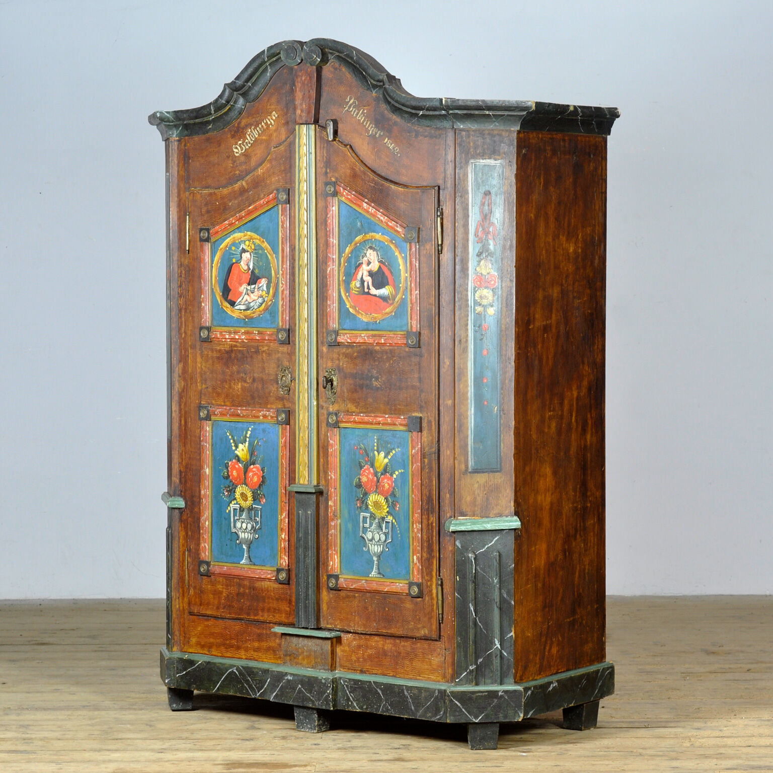 German folk art wedding chest, 1842