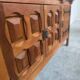 Brutalist solid oak sideboard with hand-forged iron hardware, Belgium, 1970s