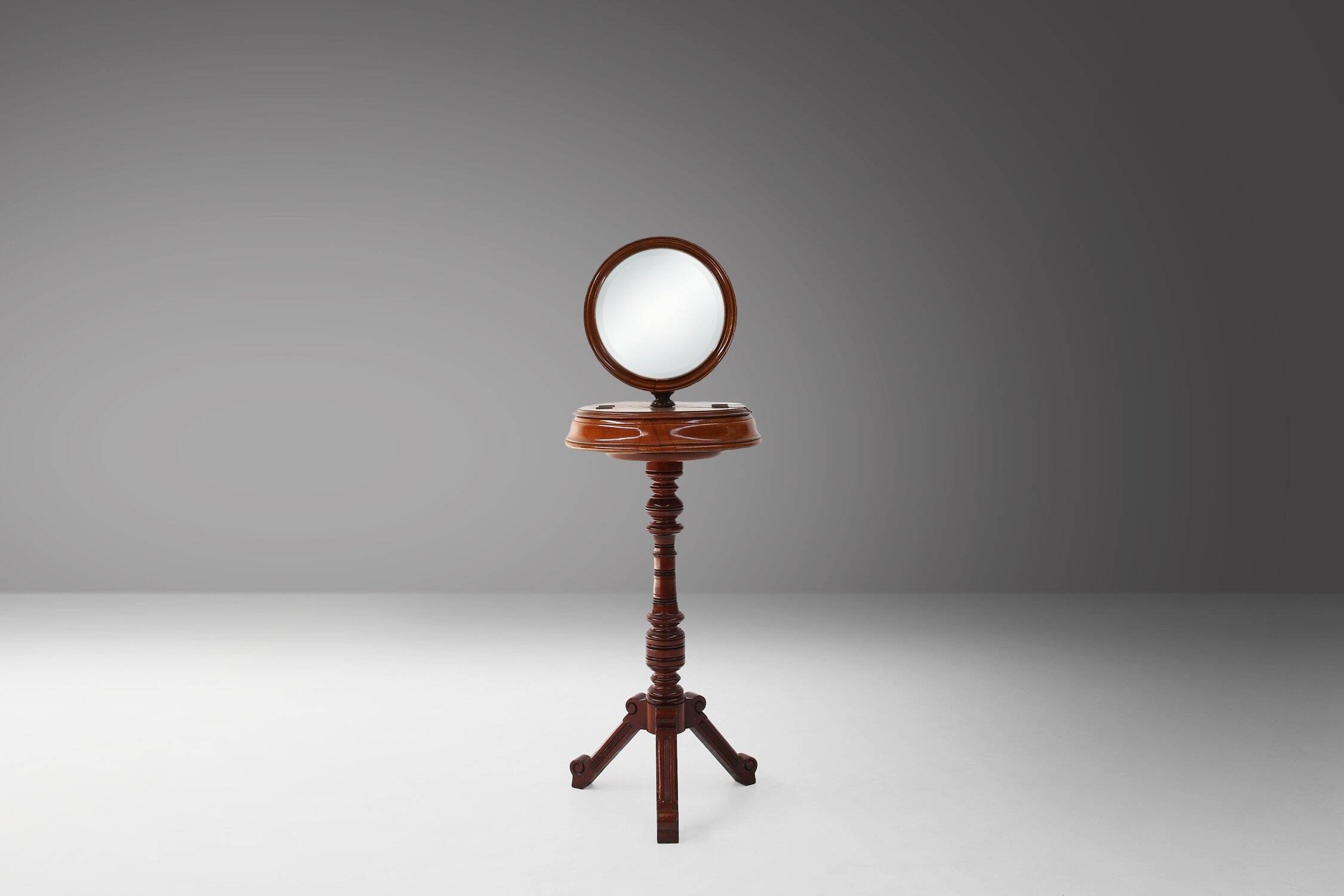 Romantic Make‑Up Mirror with Side Storage, France 1850s