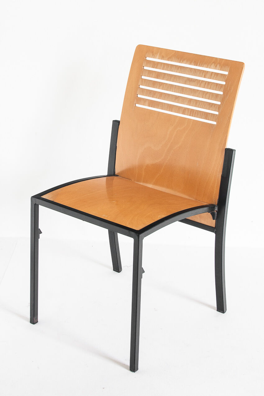 Set of 7 vintage Robert chairs by Thomas Albrecht for Atoll, Germany 1980