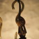 Ancient bronze and pampilles chandeliers with facets and crystal cups - old style - 6 fires