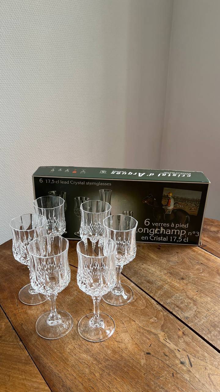 Cristal d'Arques - Ensemble 18 pièces, verres à pied et gobelets