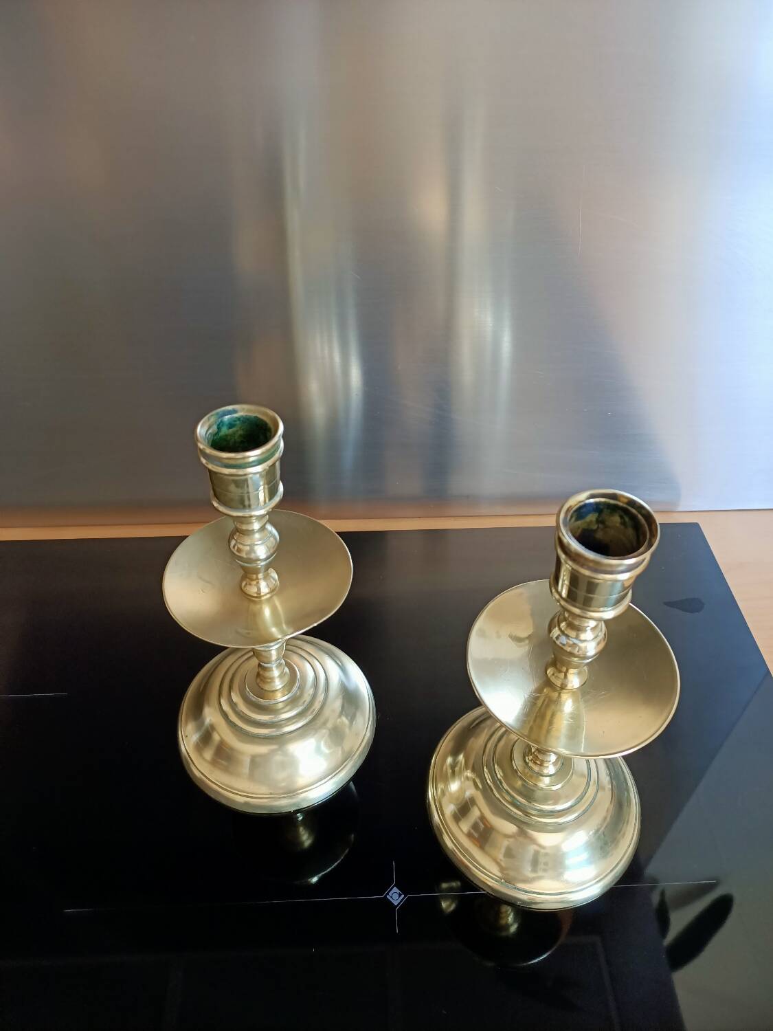 Golden bronze candlesticks