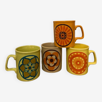 Set of Staffordshire mugs