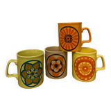 Set of Staffordshire mugs