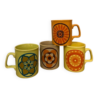Set of Staffordshire mugs