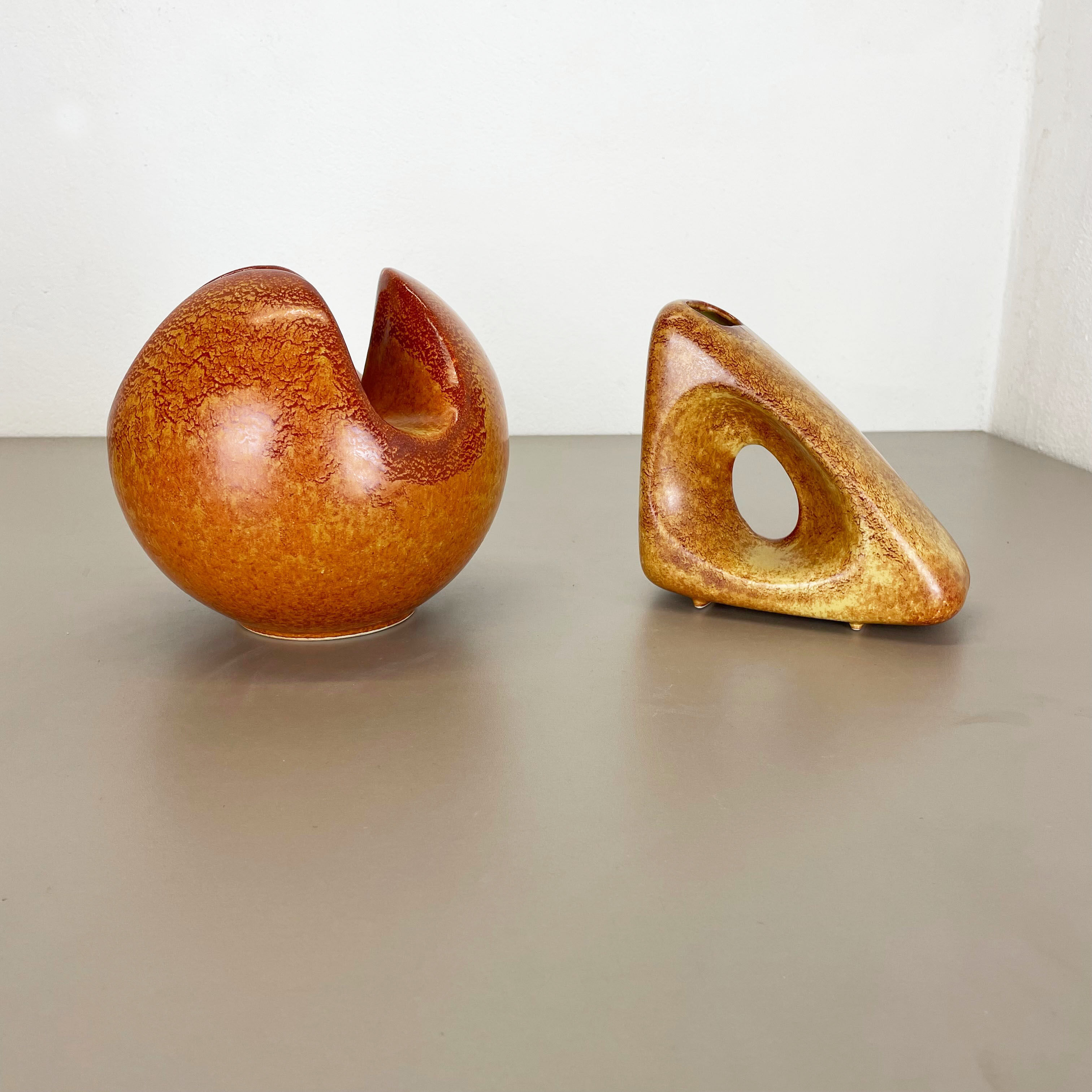 Set of 2 Ceramic Studio Pottery Vases by Bertoncello Ceramics, Italy 1970s