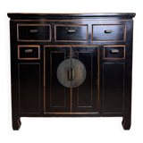 Chinese chest of drawers in black and gold lacquer