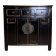 Chinese chest of drawers in black and gold lacquer