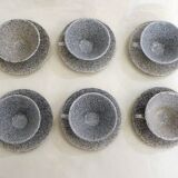 Set of 6 speckled cups & saucers