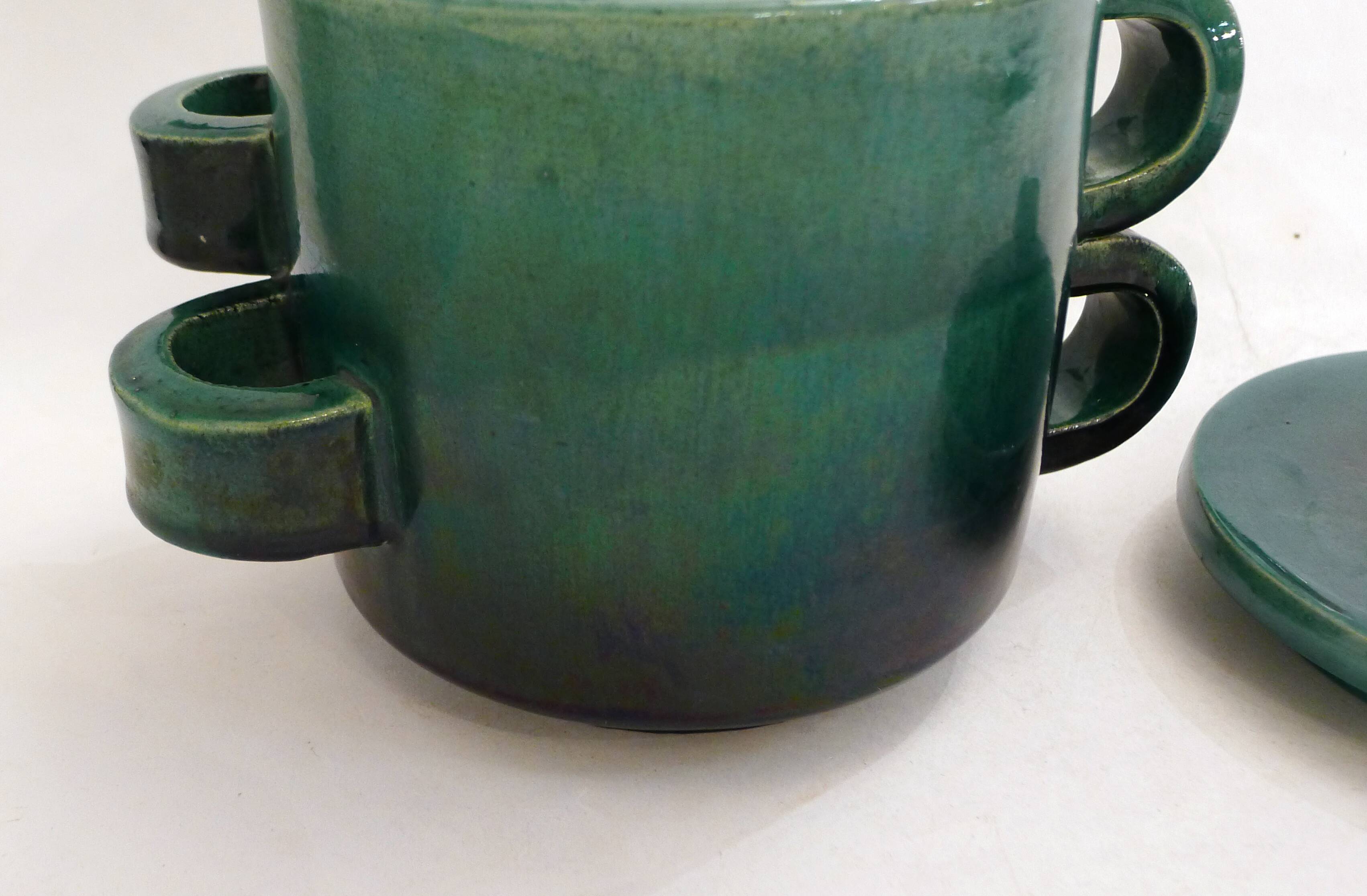 Large covered pot L. Giraud Vallauris mid-century