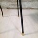 Vintage lacquered top desk with iron structure and pointed brass feet