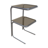 Side table chrome and smoked glass