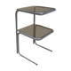 Table d'appoint chrome et verre fumé