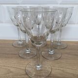 Set of 6 engraved wine glasses