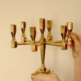 Swedish vintage brass seven arm candelabra by Gusum